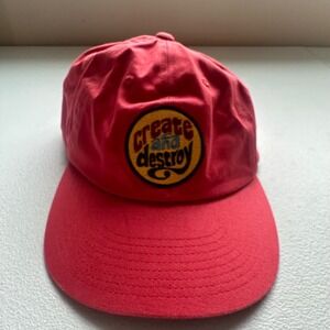 The Hundreds Red Create and Destroy Baseball Cap One Size Fits All Cotton